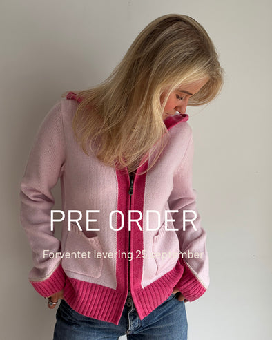 Celeste hood cardigan Lyserosa/rosa/sand - KAN FORHÅNDSBESTILLES NÅ
