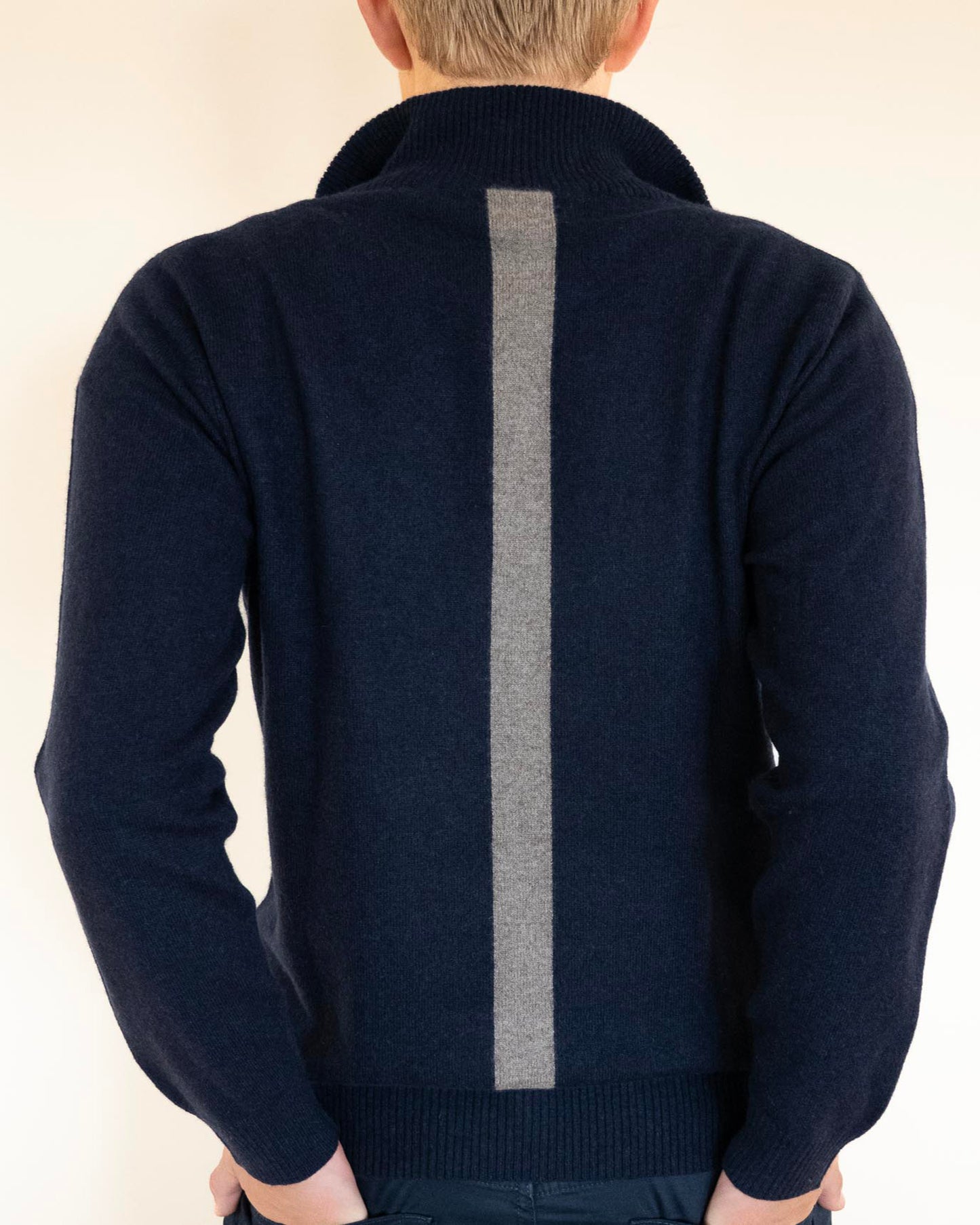 Christian half zip herre kashmir - navy/sand