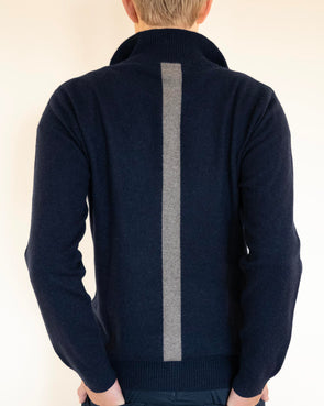 Christian half zip herre kashmir - navy/sand
