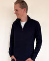 Christian half zip herre kashmir - navy/sand