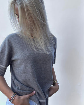 Colette short sleeve - Mørk toast/lyssand