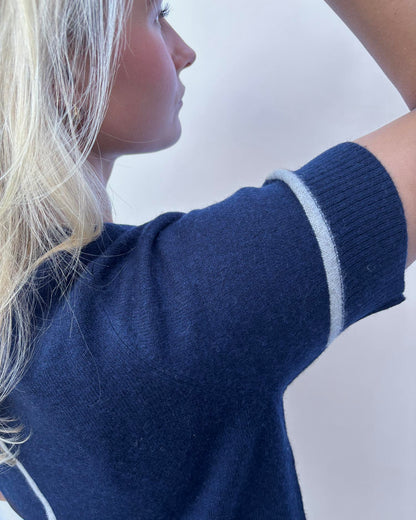 Colette short sleeve - Navy/lyssand