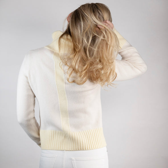 Contrast cardigan Offwhite/lysegul