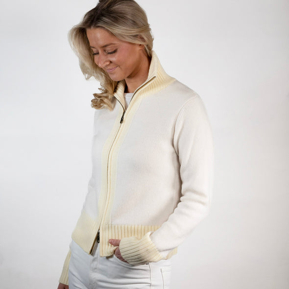 Contrast cardigan Offwhite/lysegul