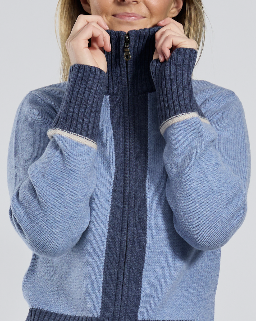 Contrast Cardigan Denim Blue/Navy
