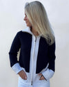Contrast cardigan Navy / Offwhite