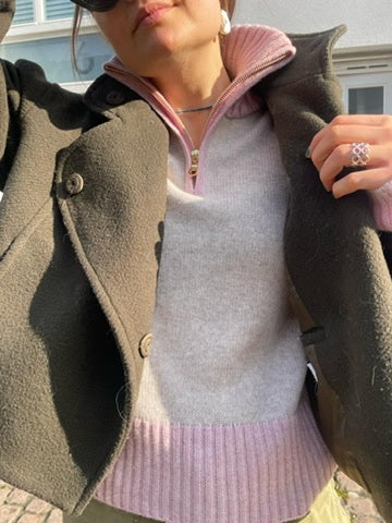 Zip sand/rosa