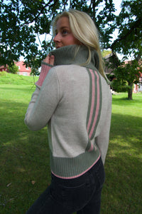 Zip sand/oliven/rosa