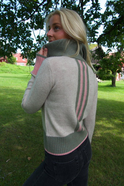 Zip sand/oliven/rosa