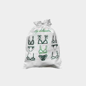Undertøypose hvit - grønn