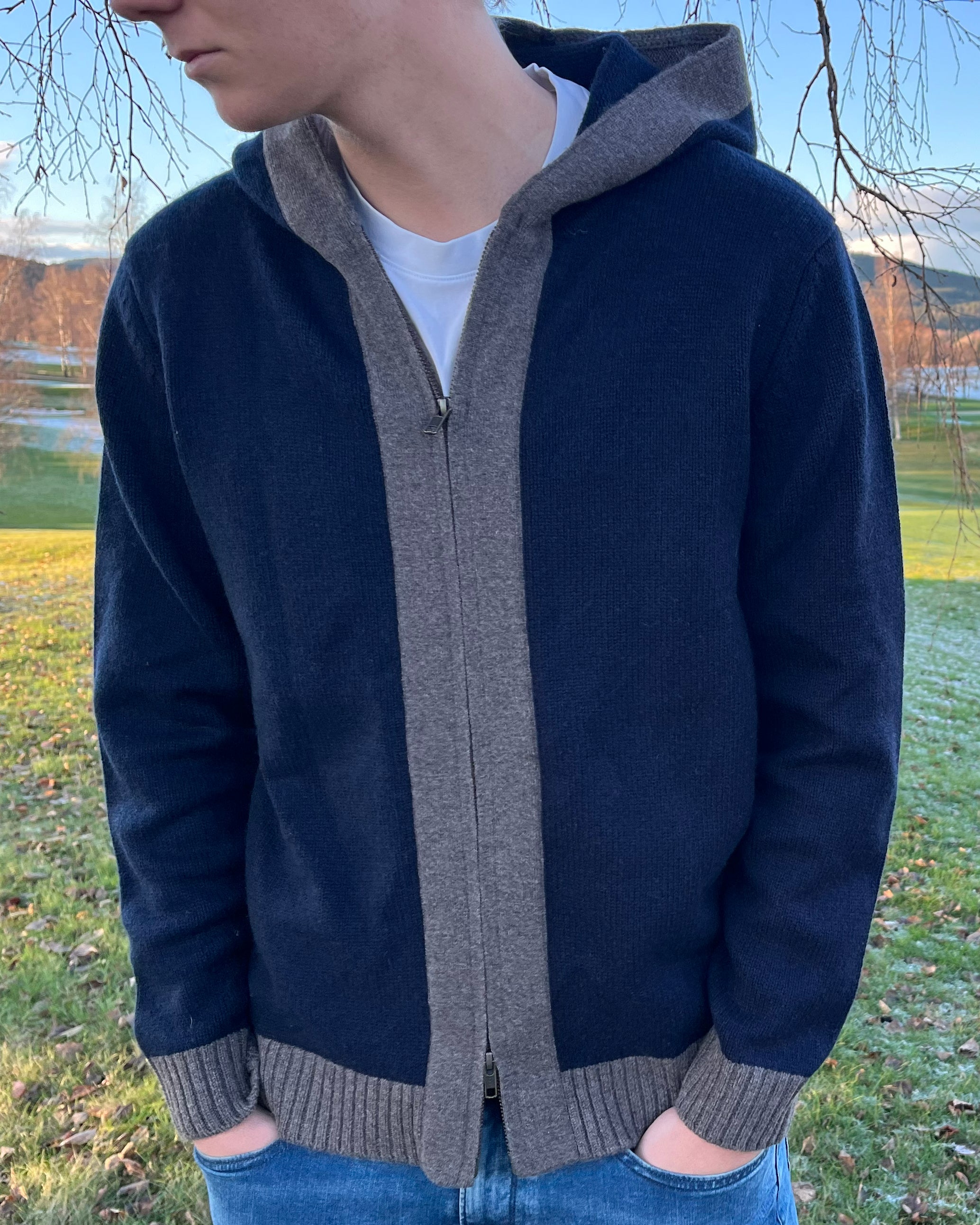 Didrik Cardigan - Navy / dark sand