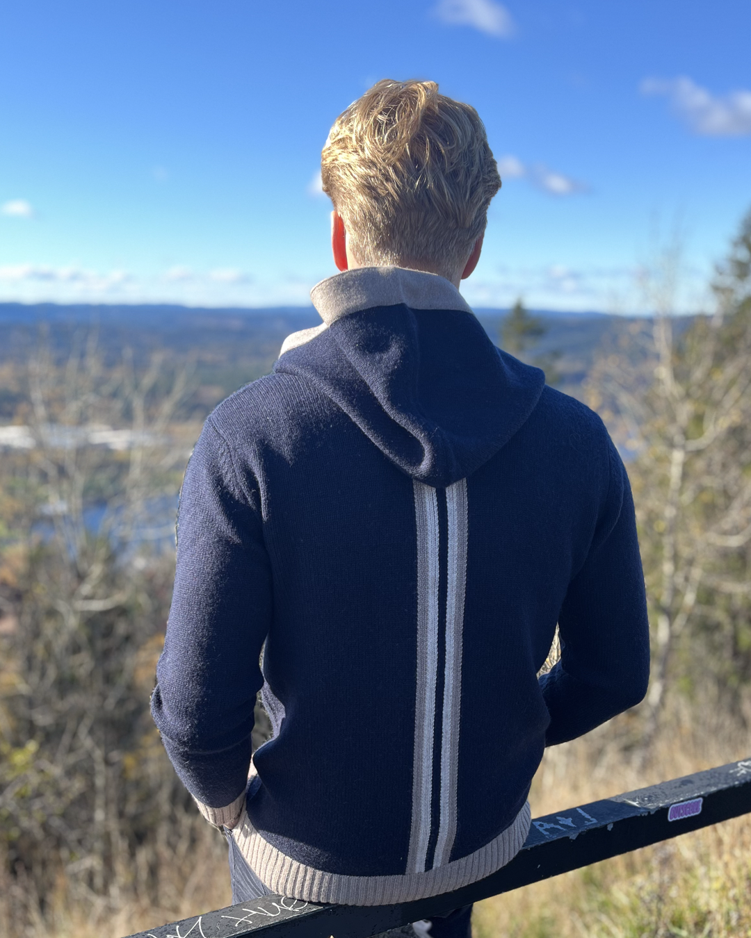 Didrik Cardigan - Navy / sandfarger