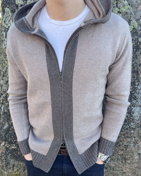 Didrik Cardigan - Mørk sand / sandfarger