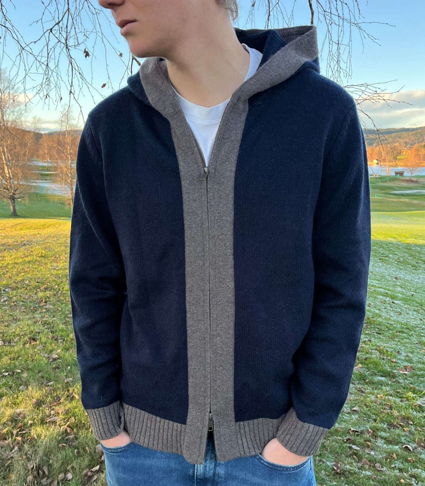Didrik Cardigan - Navy / dark sand