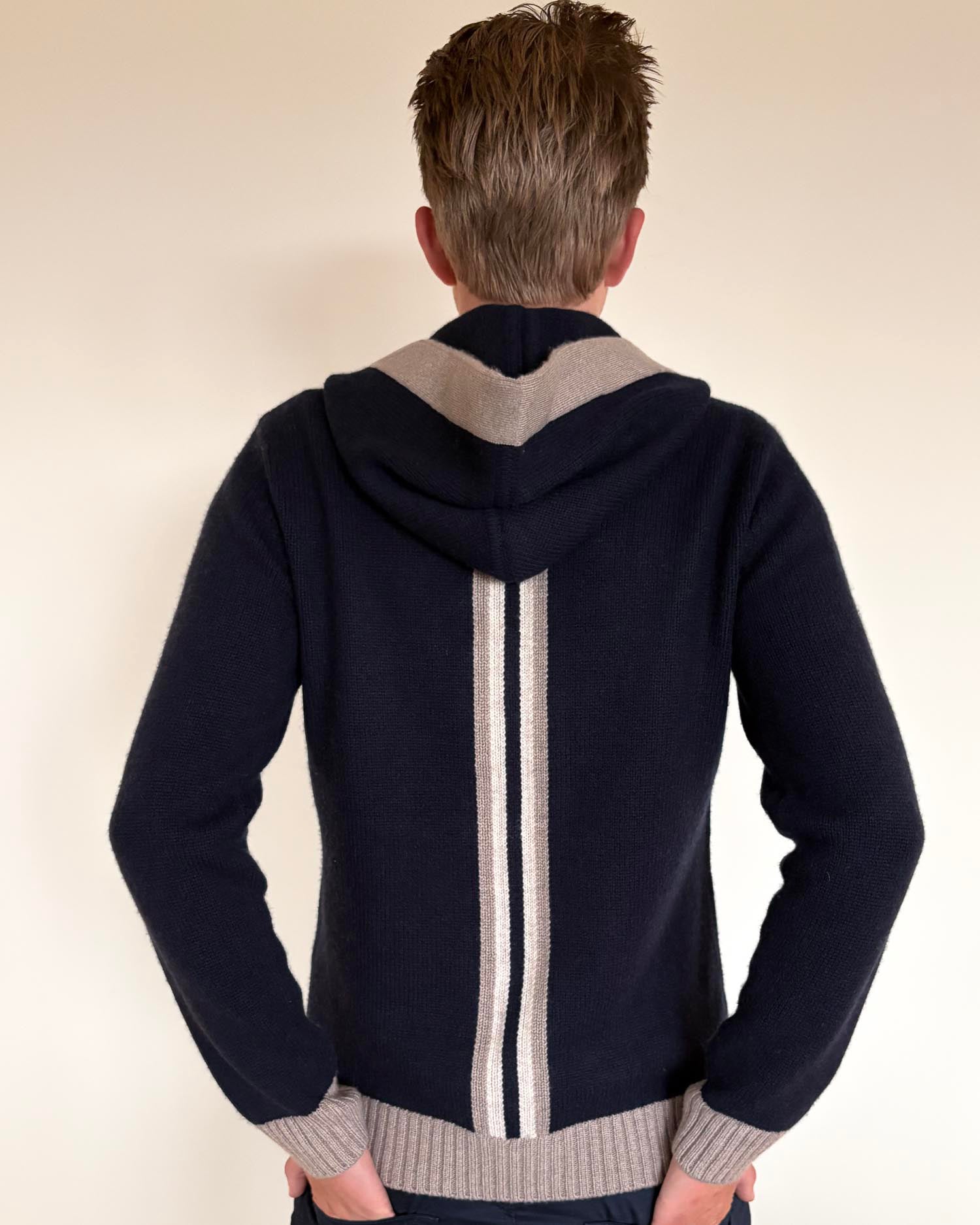 Didrik Cardigan - Navy / sandfarger