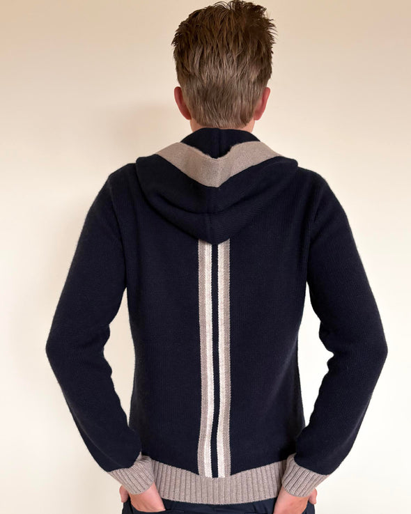 Didrik Cardigan - Navy / sandfarger - KAN FORHÅNDSBESTILLES NÅ