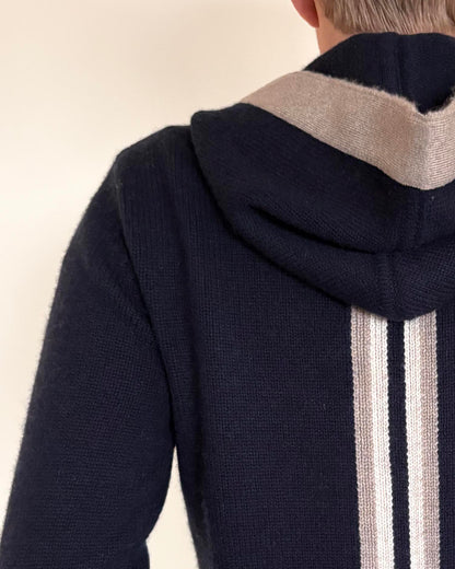Didrik Cardigan - Navy / sandfarger