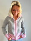 Contrast cardigan Grå/rosa/lyserosa