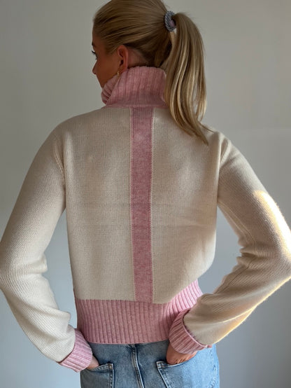 Zip Offwhite/light pink