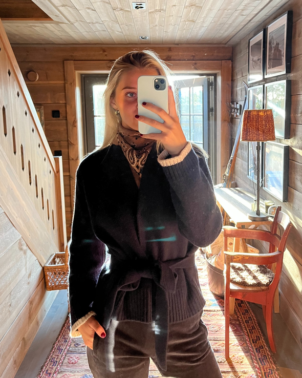 Floor cardigan Navy/sand