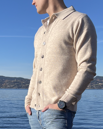 Fredrik cardigan - Sand / toast/sand