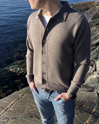 Fredrik cardigan - Toast / sand/toast