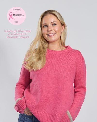 Gilli round neck kashmir - Rosa/sand/lyssand