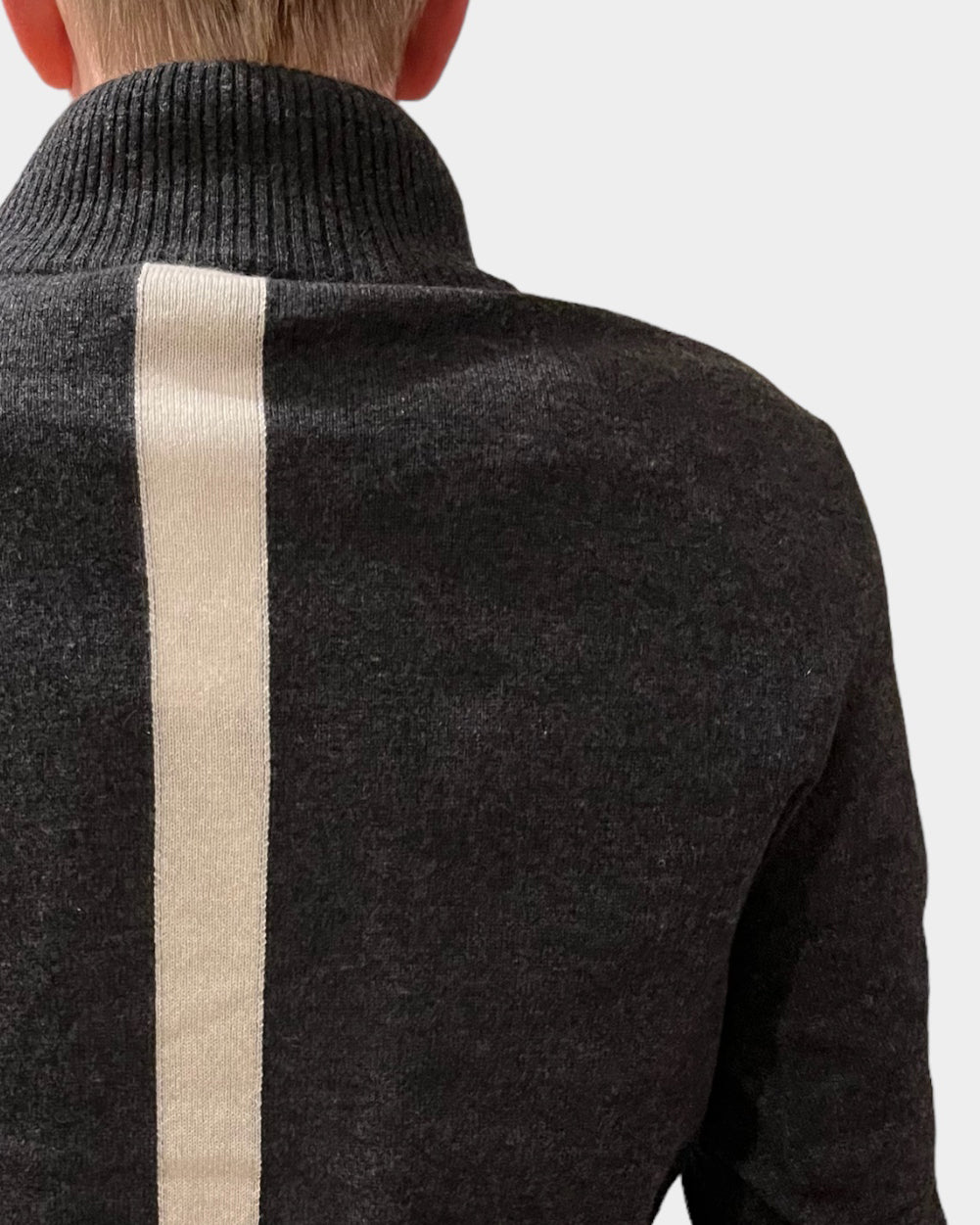 Christian half zip herre kashmir - Koksgrå