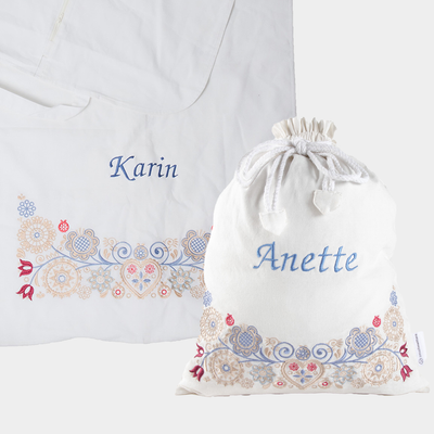 Bunad set 2 bags in white - sand/pastel