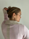 Contrast cardigan Lyserosa/sand