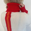 Roll neck jumper - Offwhite/ rød rainbow