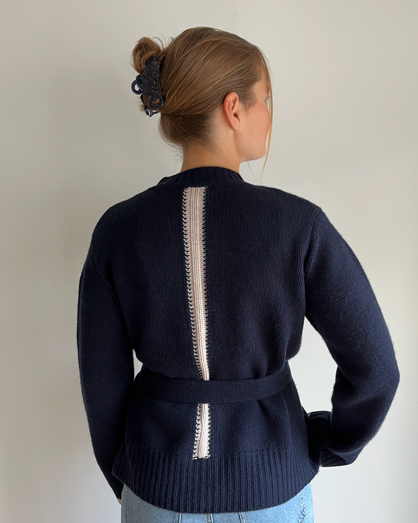 Floor cardigan Navy/sand