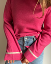 Round neck kashmir - Rosa/sand