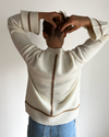 Round neck kashmir - Offwhite/brun