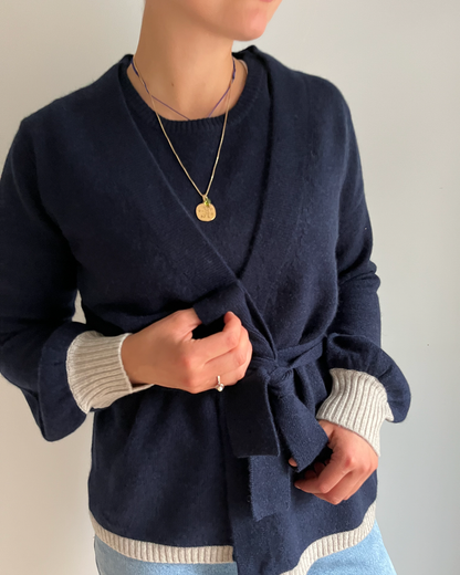Spoonie Cardigan - Navy/sand