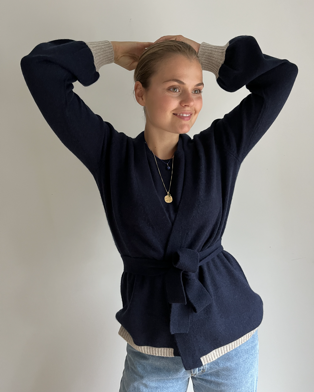 Spoonie Cardigan - Navy/sand