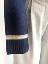 Gilli round neck kashmir - Navy/sand