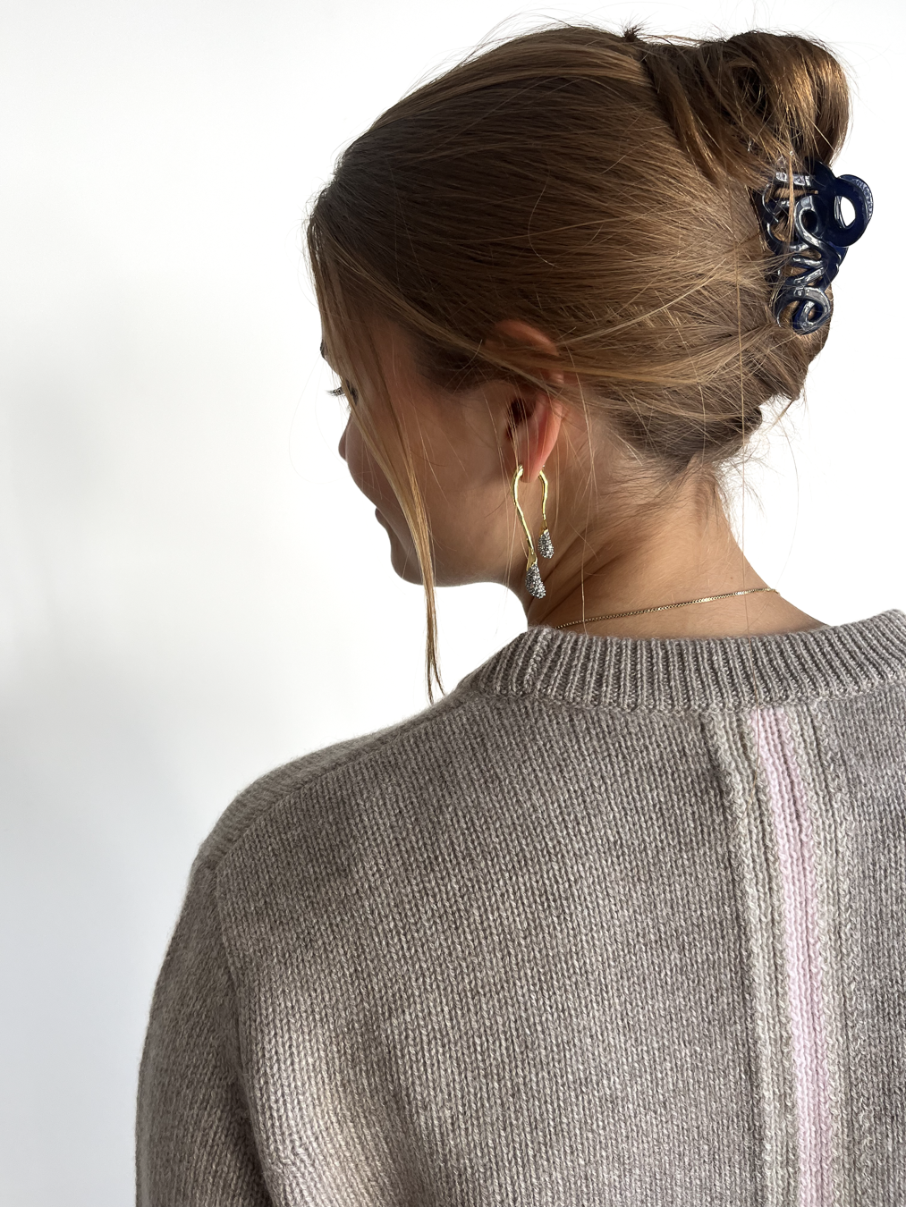 Gilli round neck cashmere - Sand/light sand/light pink 