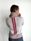 Contrast cardigan Offwhite/sand/rosa
