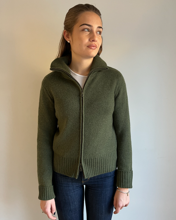Contrast cardigan Oliven