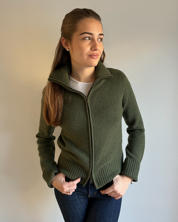 Contrast cardigan Oliven