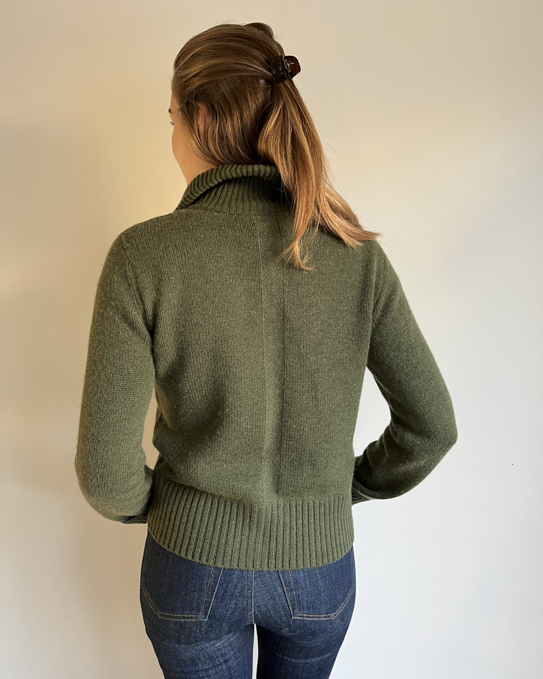 Contrast cardigan Oliven
