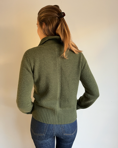 Contrast cardigan Oliven