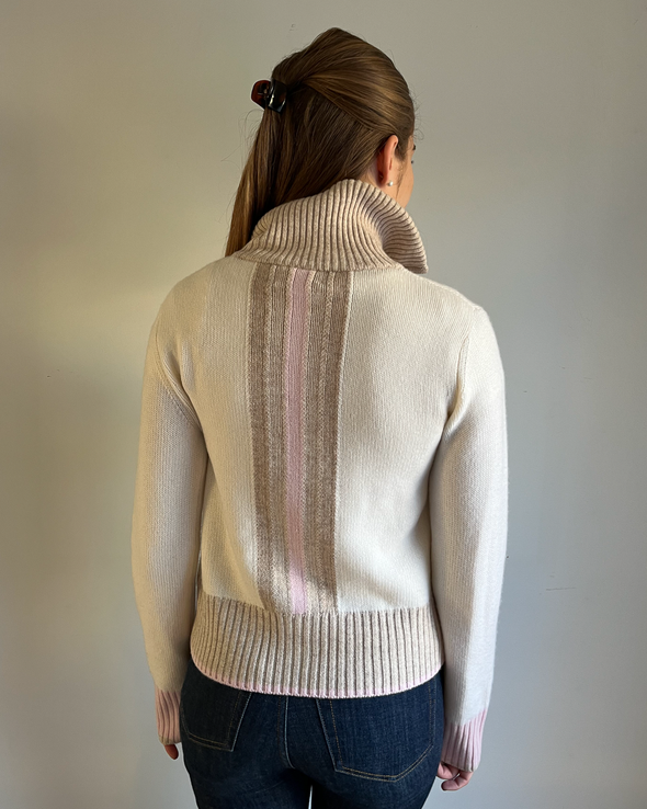 Contrast cardigan offwhite/toast/lyserosa