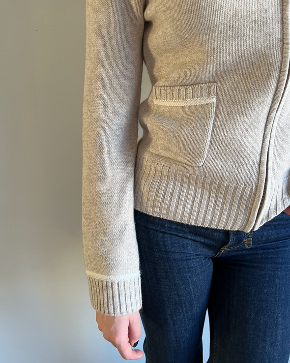 Celeste hood cardigan sand/lyssand