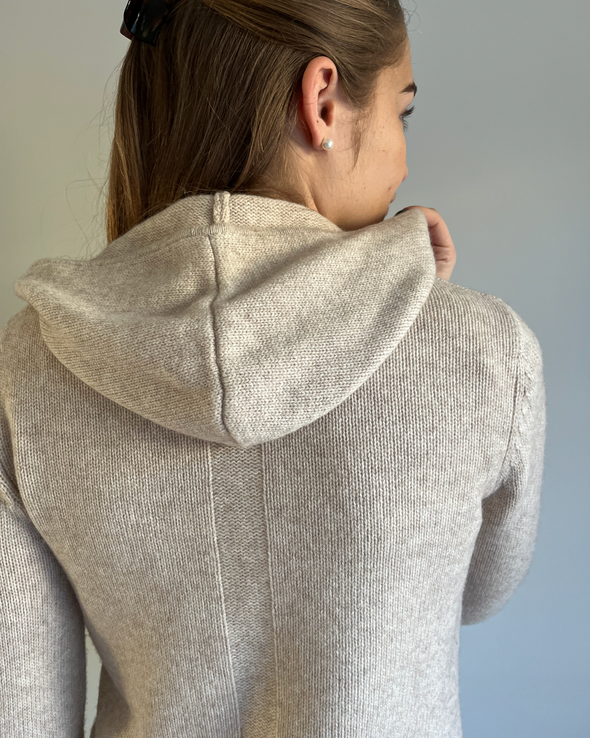 Celeste hood cardigan sand/lyssand