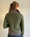 Contrast cardigan Oliven/mørk brun