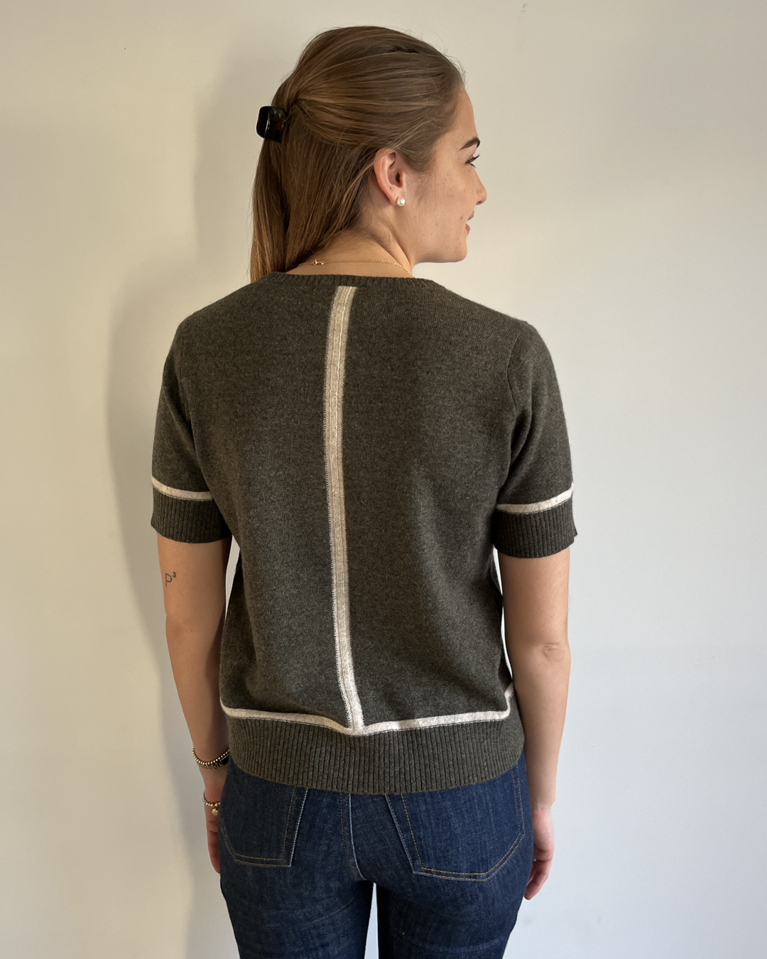 Colette short sleeve - oliven/lyssand