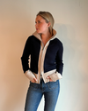 Contrast cardigan Navy / Sand