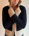 Contrast cardigan Navy / Sand